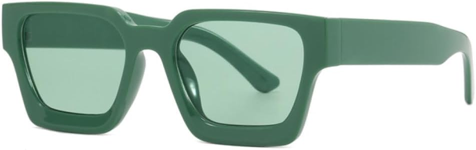 

LVTFCO Модные солнцезащитные очки для женщин, защита от УФ-излучения UV400, винтажные, маленькие прямоугольные, панк, мужские солнцезащитные очки для вождения, Green Green