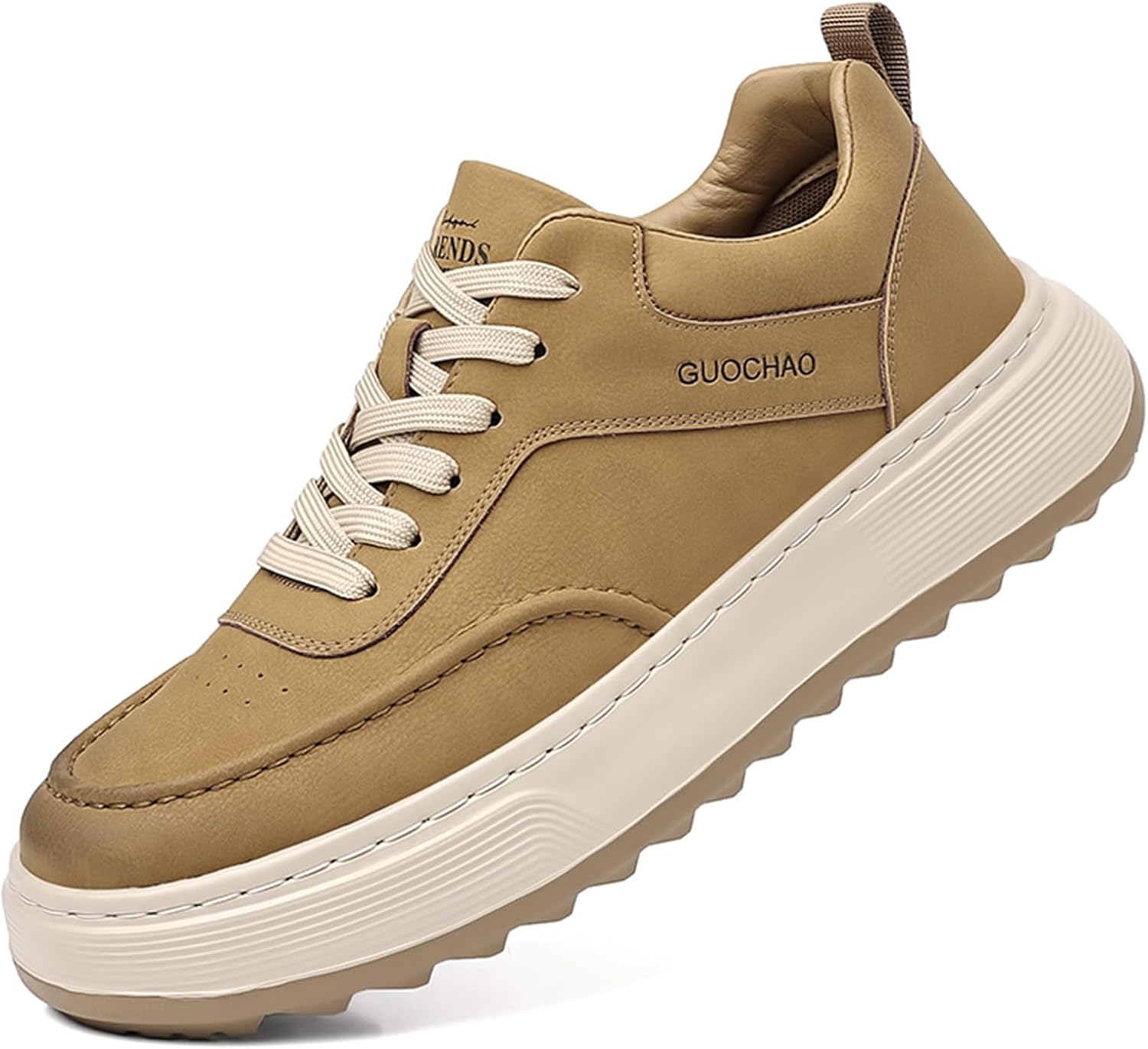 

Мужские прогулочные туфли из кожи, кроссовки для делового и повседневного стиля, модные кроссовки Abborora, хаки