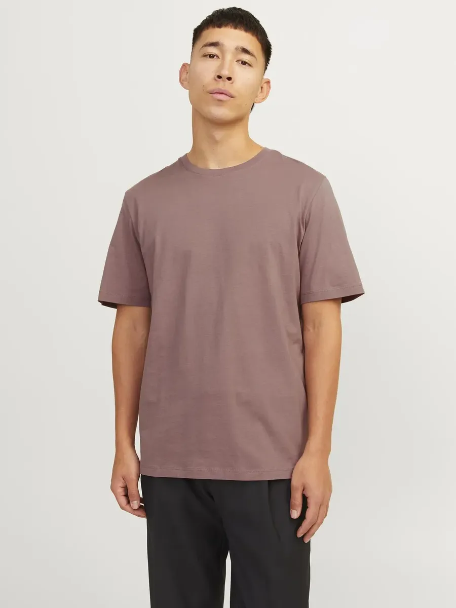 

Рубашка с круглым вырезом Jack & Jones "JJJEORGANIC BASIC TEE SS O-NECK NOOS", цвет Twilight Mauve