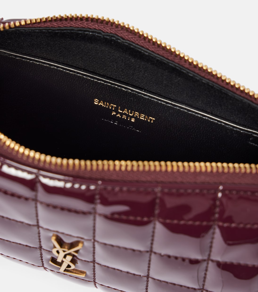 Сумка-кошелек Cassandre матрасного плетения из искусственной кожи Saint Laurent, Dark Red Wine — фото 3