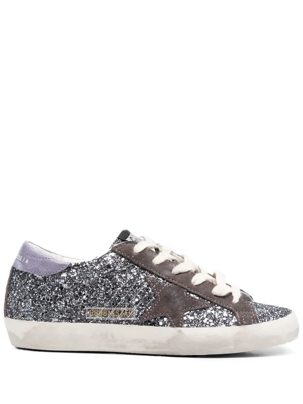 Кеды Super-Star с блестками GOLDEN GOOSE, серебяный