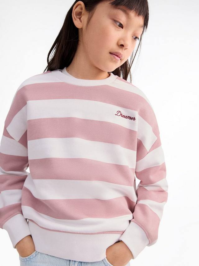 

Детский полосатый хлопковый свитшот Mango, Pink