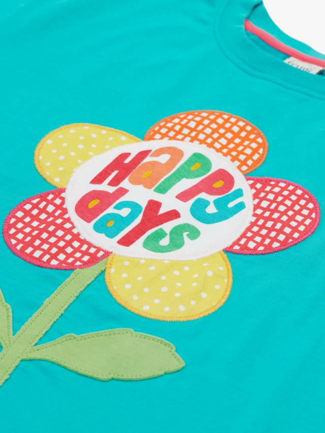 Детская футболка Mabe с принтом из органического хлопка Frugi, Sea Moss/Happy Days — фото 3