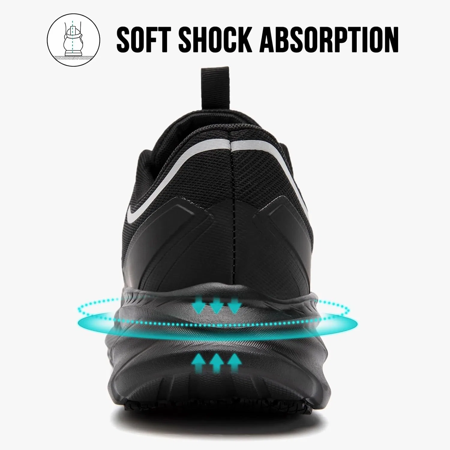 Кроссовки QIJGS Zapatos Trabajo, rutschfeste Arbeits-Sneaker, Restaurant, Lebensmittelservice, atmungsaktiv, wasserabweisend, Wanderschuhe, Küchenarbeit, Schwarz — фото 4