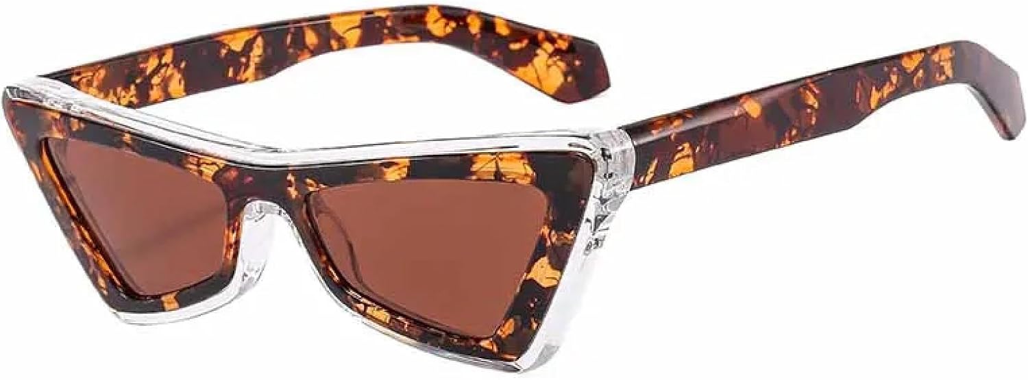 

Ретро-солнцезащитные очки «кошачий глаз» в маленькой оправе для мужчин и женщин, модные и роскошные, для активного отдыха, с защитой от УФ-излучения UV400 TKKTLLT, Leopard Tea