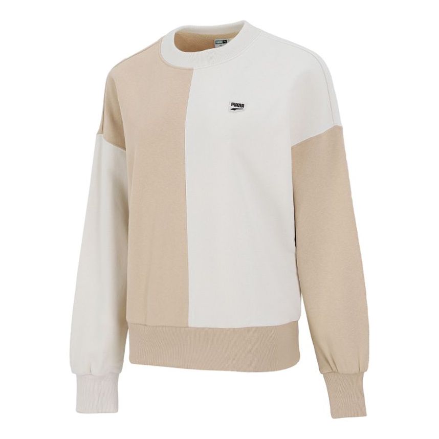 

Толстовка (WMNS) PUMA Downtown Oversized Crew Round-neck Swea Ivory 533052-20