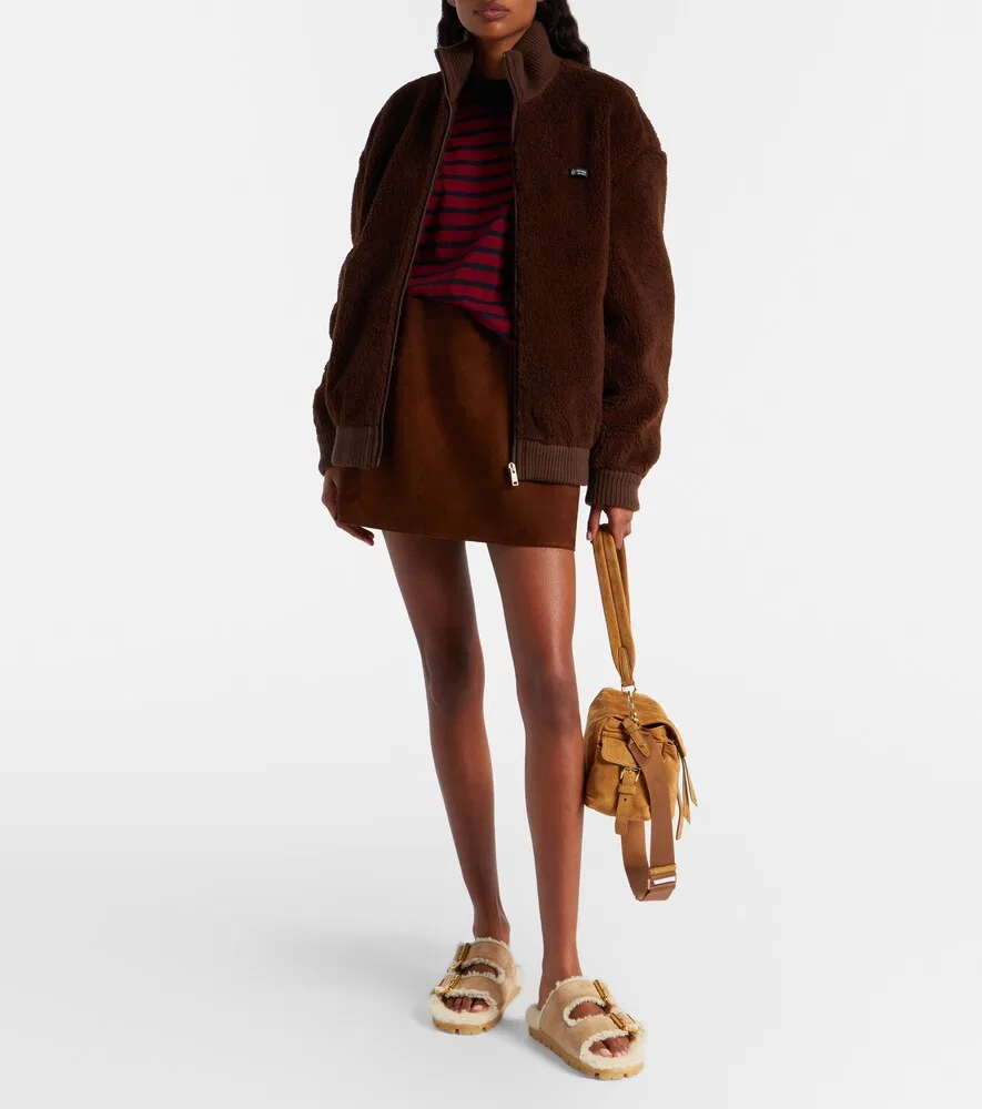 Куртка из смесового флиса с шерстью Prada, коричневый — фото 2