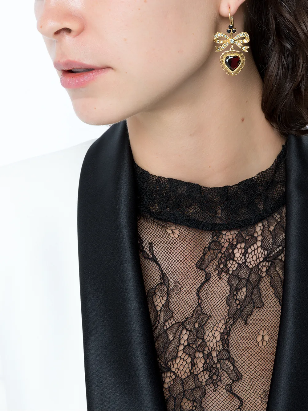 Серьги-подвески из желтого золота с гранатом DOLCE & GABBANA, золотой — фото 2