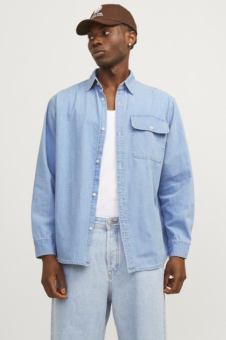 

Свободная джинсовая рубашка Jack & Jones, синий