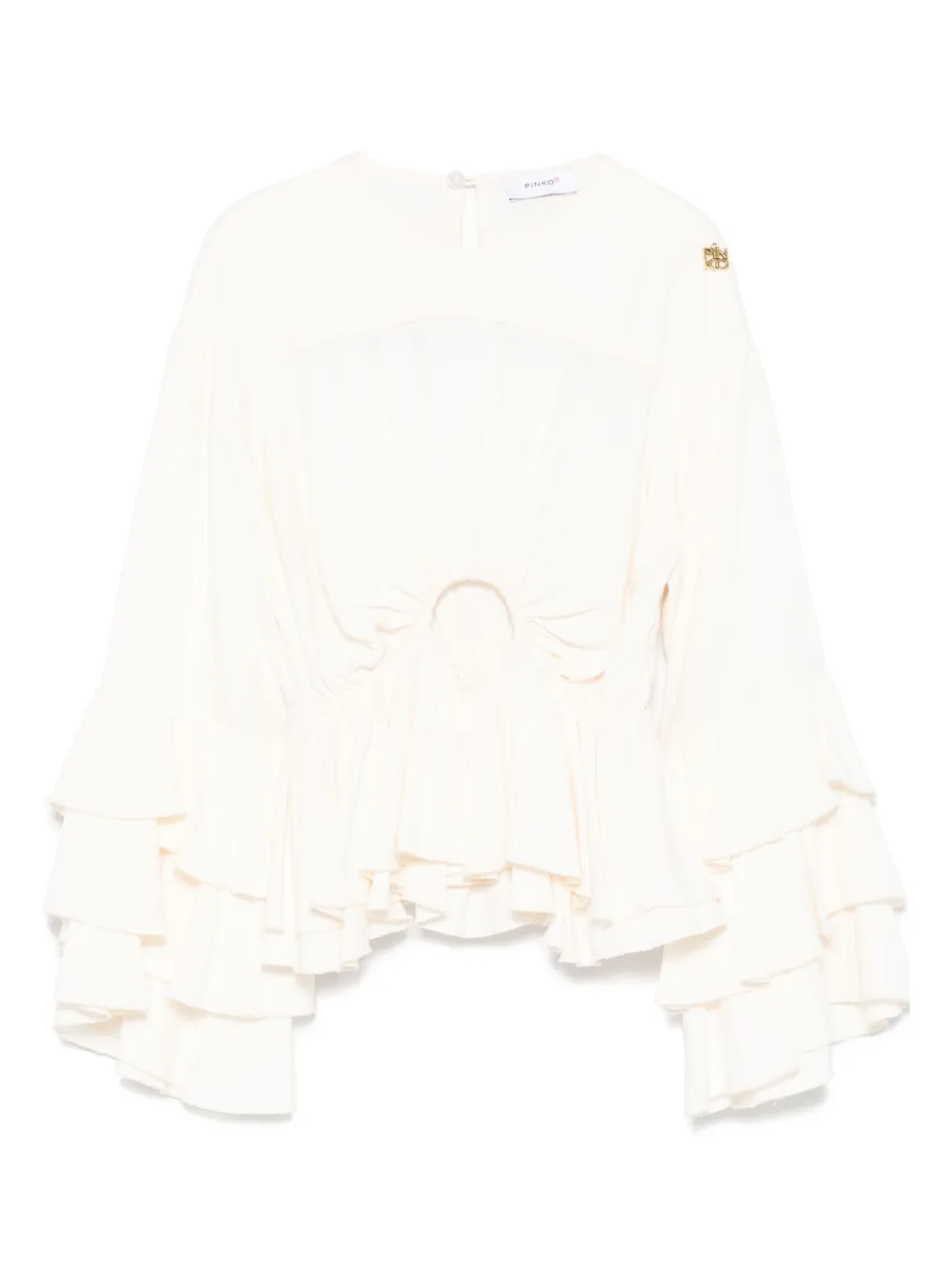 

Блузка со сборками Pinko Kids, белый