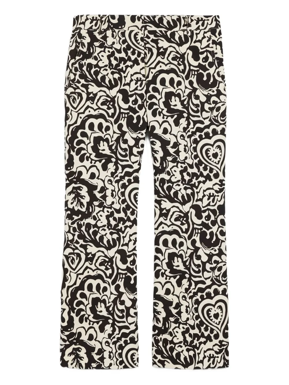 

Брюки с завышенной талией и цветочным принтом Weekend Max Mara, черный