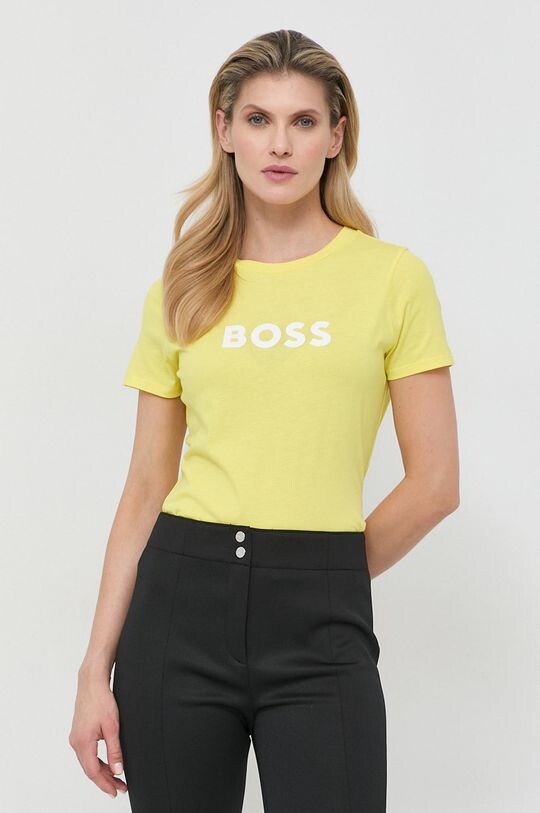 

Хлопковая футболка BOSS Boss, желтый