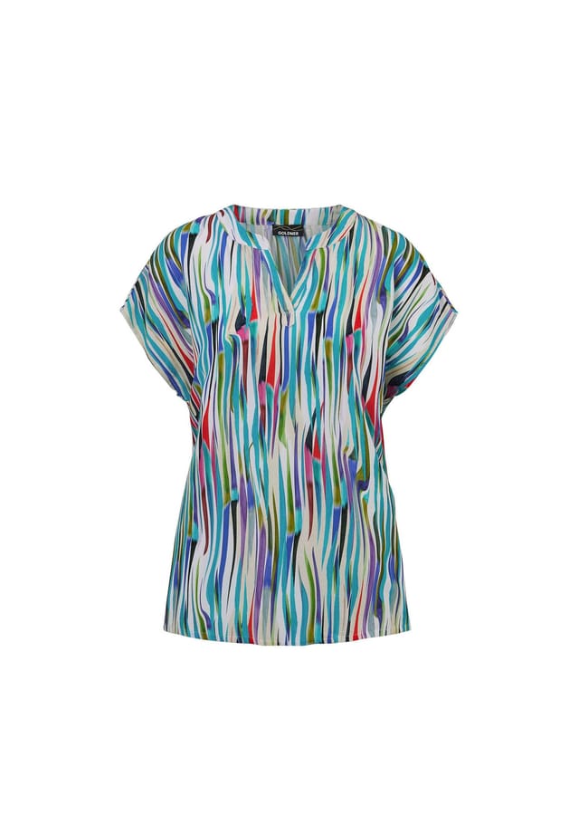 

Короткий размер: блузка с вырезом-туникой Goldner, мультиколор