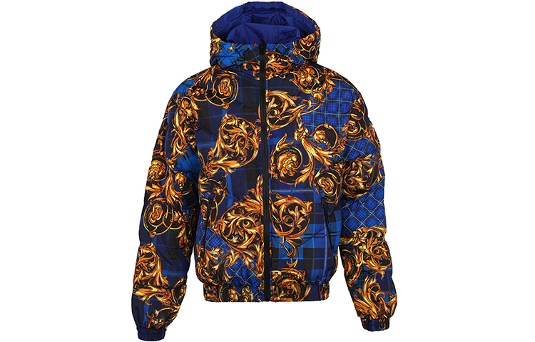 

VERSACE Мужская синяя худи с абстрактным принтом, Blue