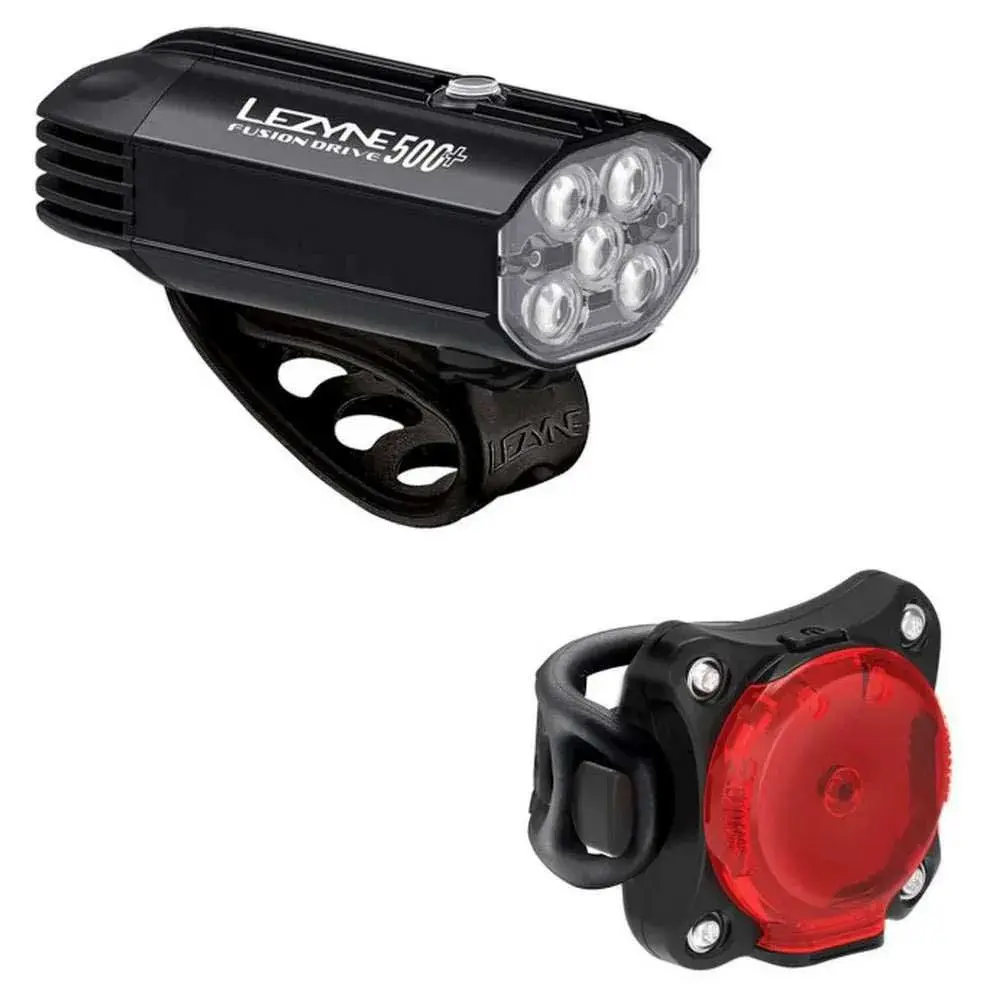 

Комплект велосипедных фонарей Lezyne Fusion Drive 500+ / Zecto Drive 200+, серебряный