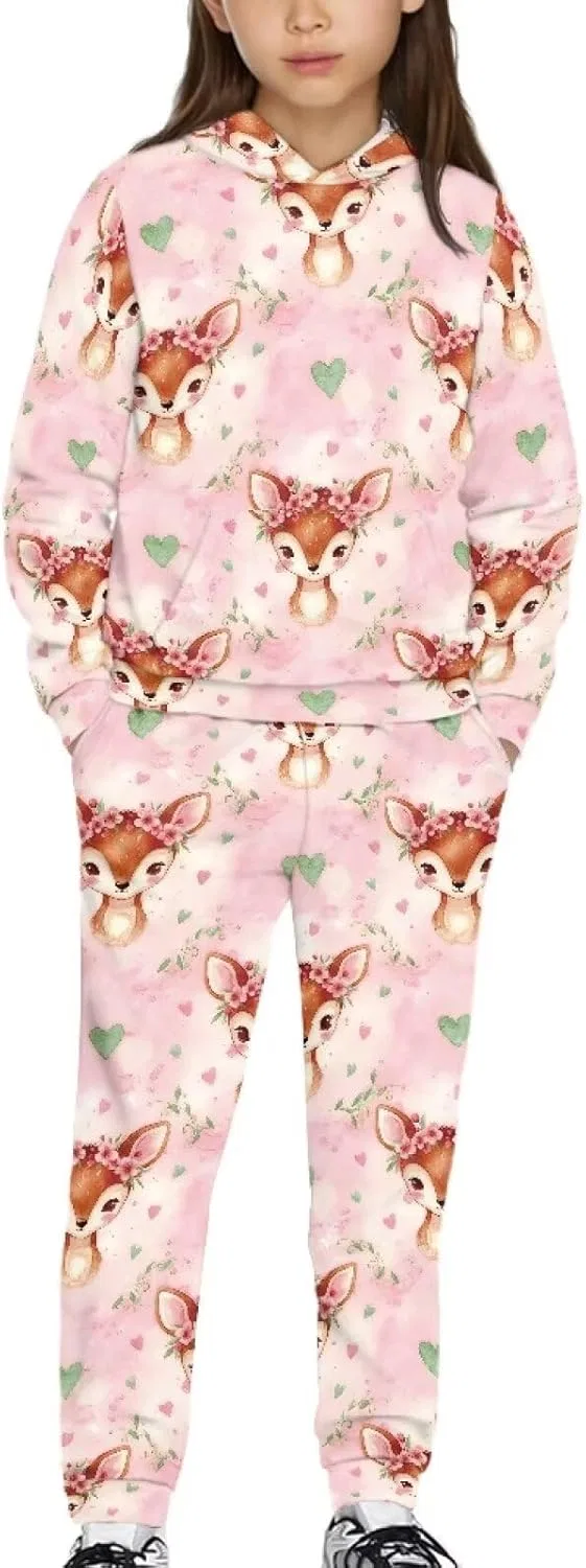 Детский спортивный костюм из флиса Pensura, 2 предмета, Cute Sika Deer Print