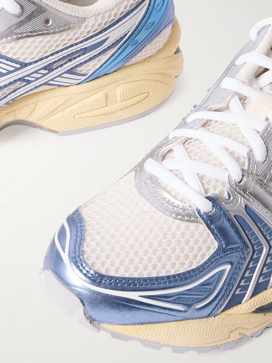 Кроссовки GEL-KAYANO 14 с сетчатой ​​отделкой из резины и металлизированной кожи Asics, синий — фото 4