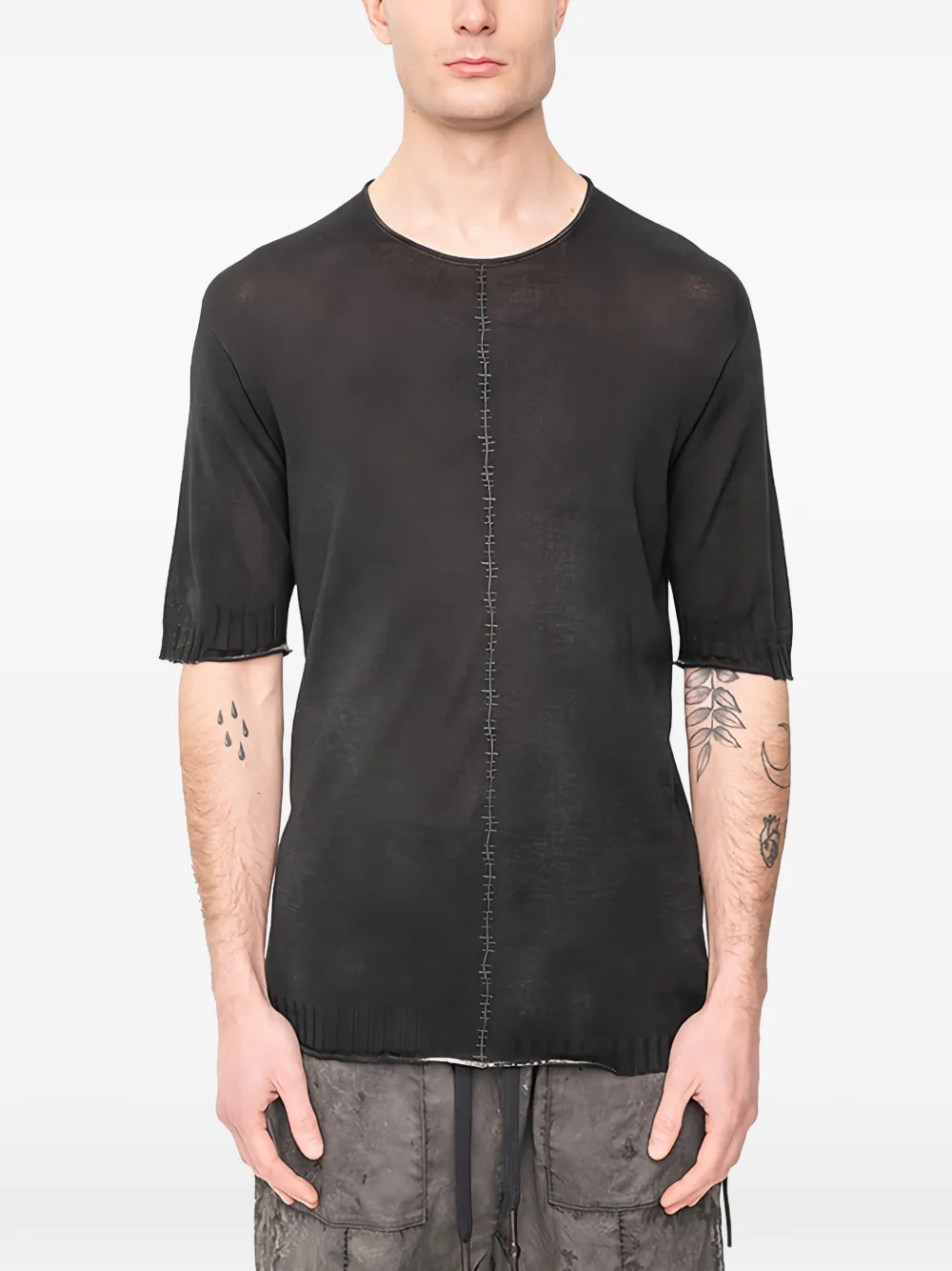 

Футболка с трикотажной строчкой Md75, черный