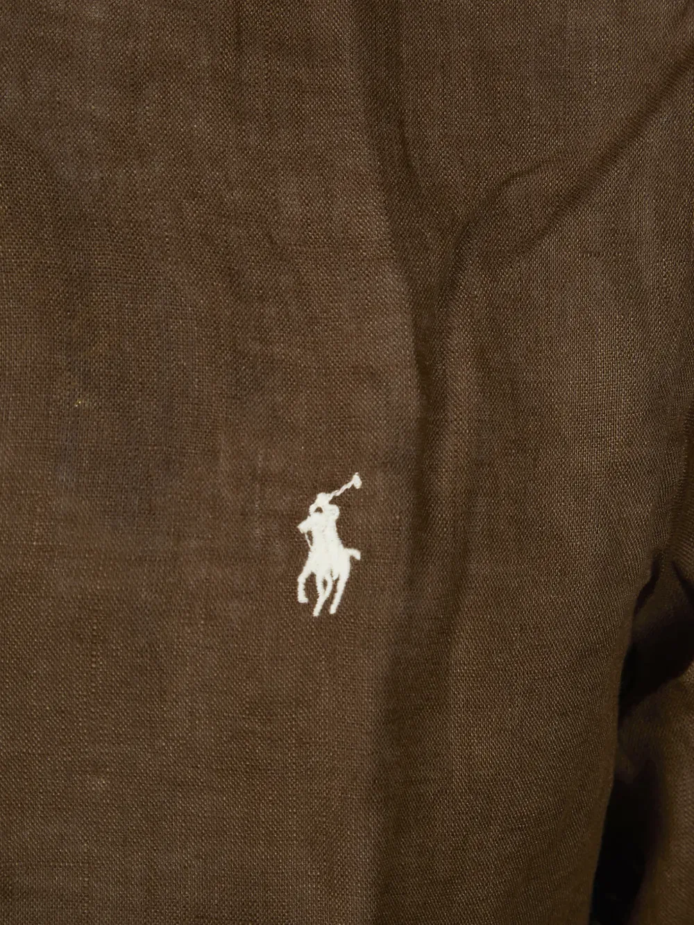 Рубашка с вышитым логотипом Polo Ralph Lauren, коричневый — фото 3