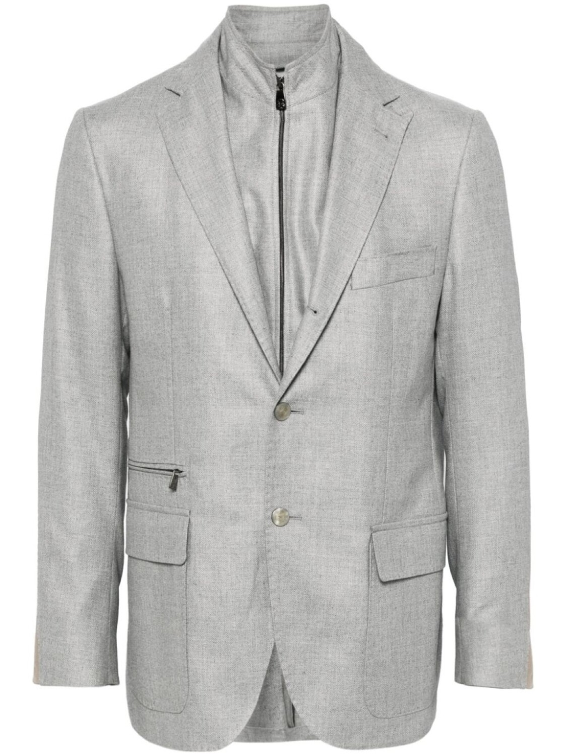 

Многослойный блейзер с меланжевым эффектом от Corneliani, серый