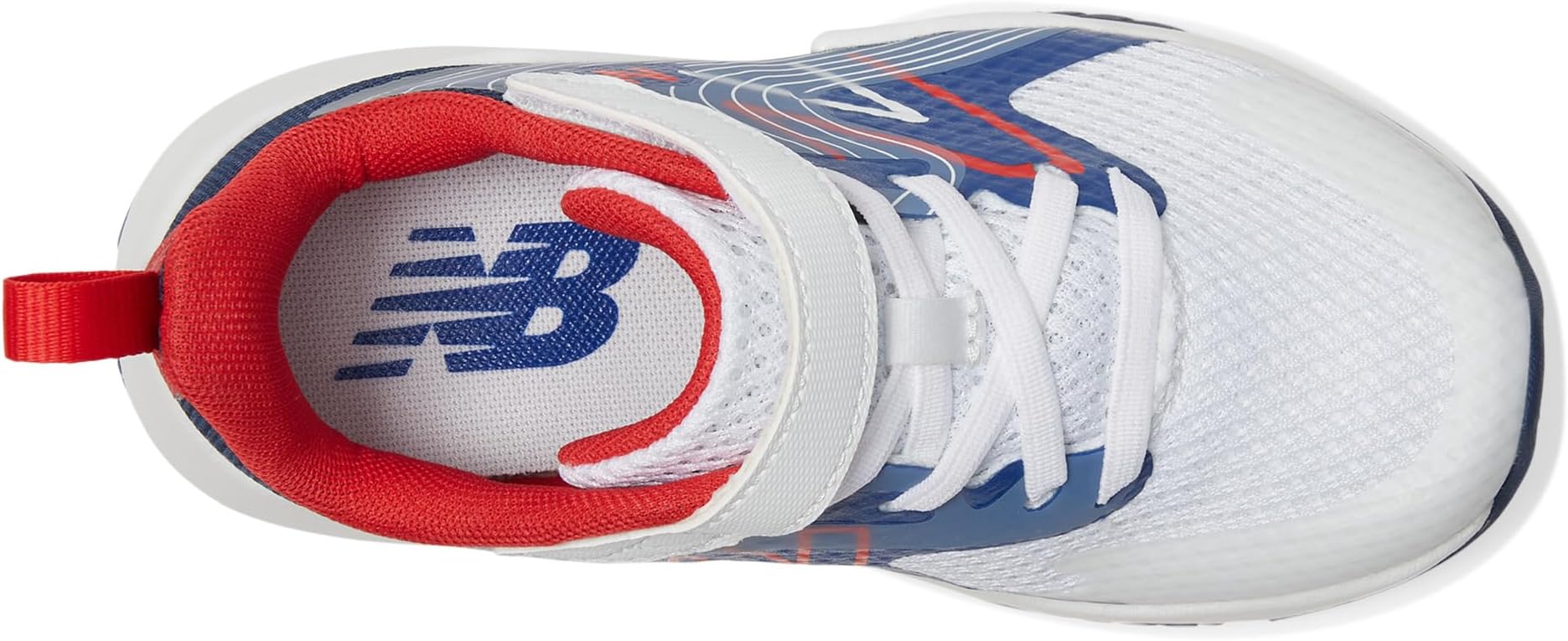Кроссовки New Balance Kids Rave Run v2 Bungee Lace with Top Strap, цвет Team Royal/White/True Red — фото 2