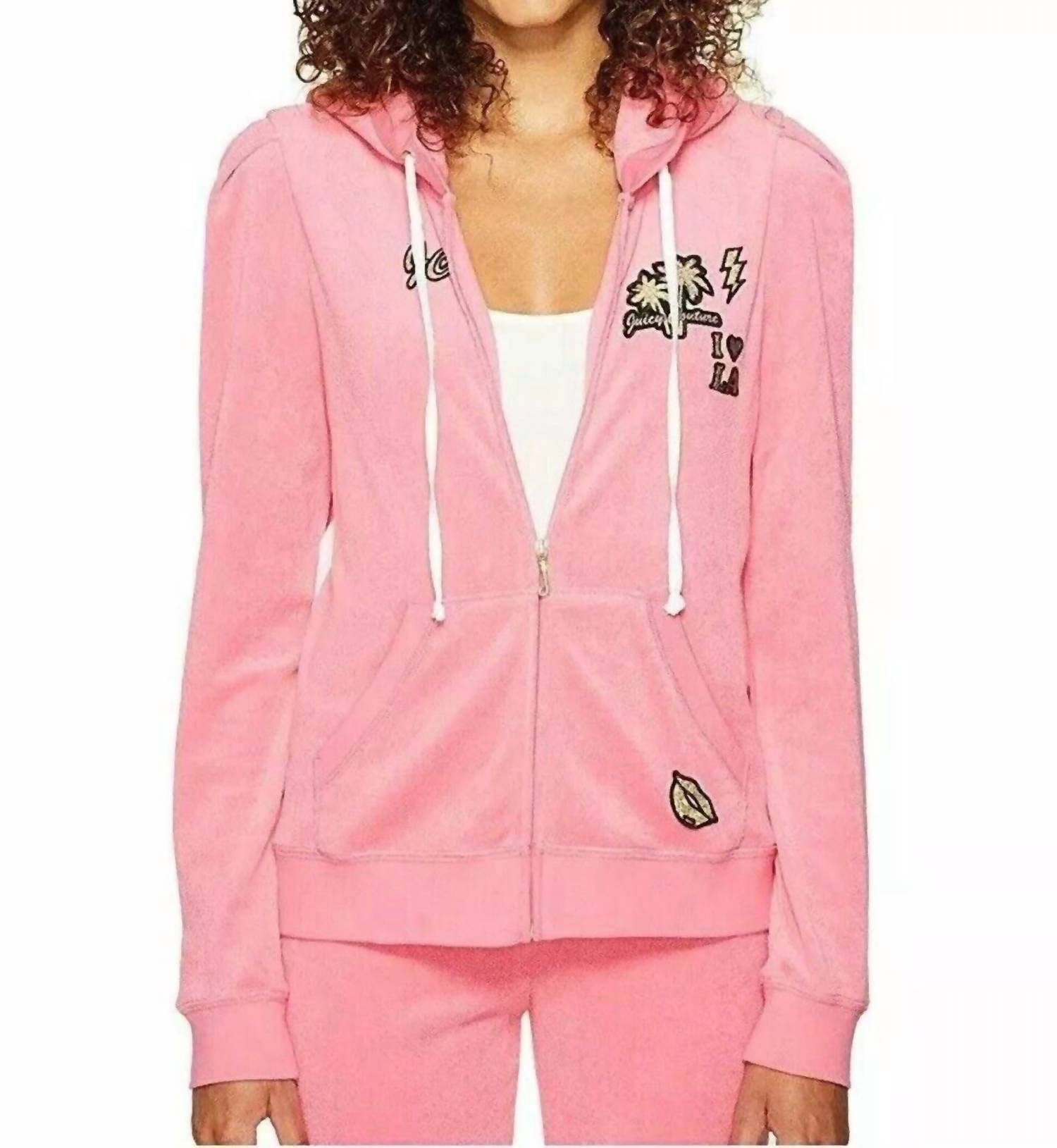 

Черная этикетка Venice Beach толстовка с рукавами-фонариками розового цвета Juicy Couture