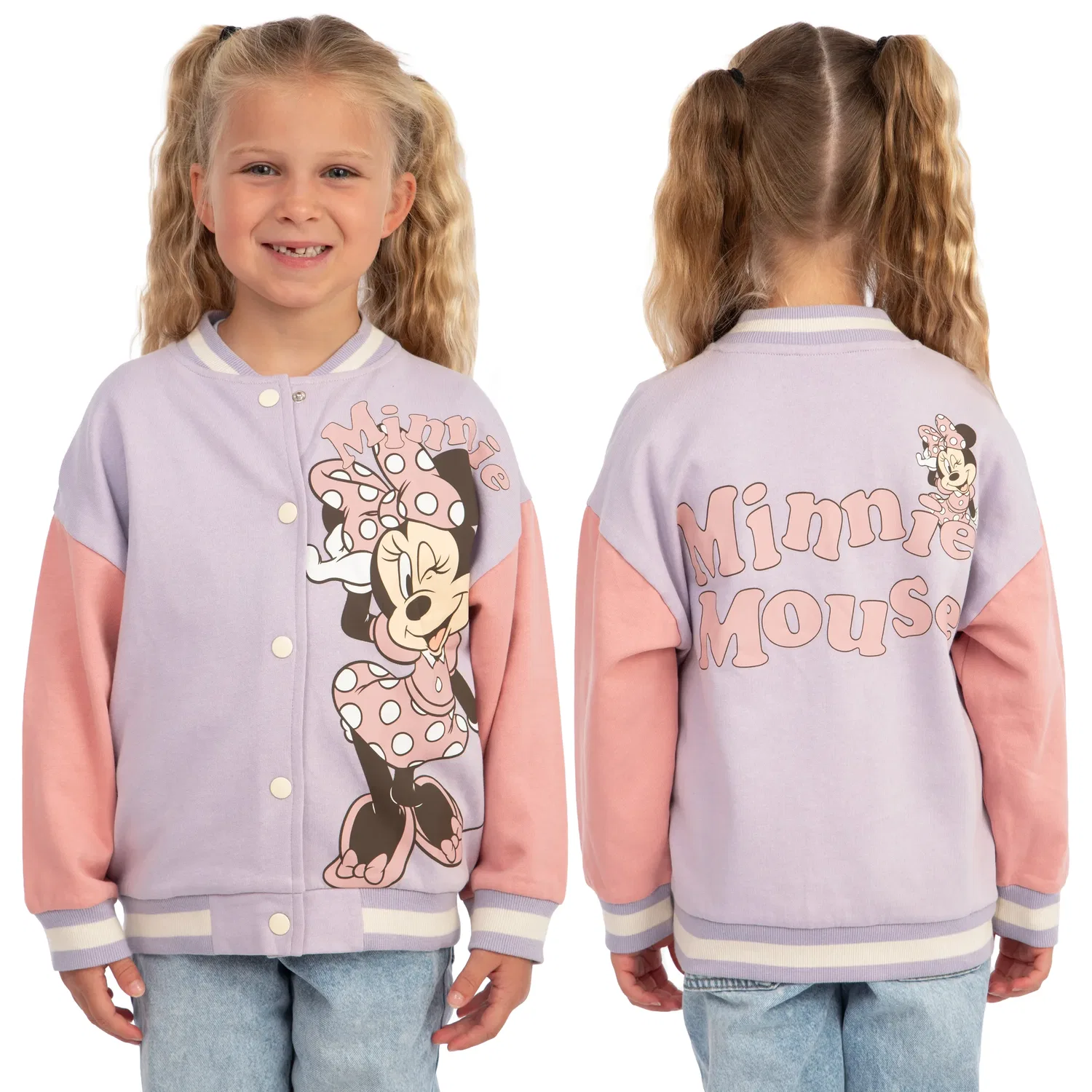 Детская бомбер-куртка Minnie Mouse Disney, фиолетовый — фото 2