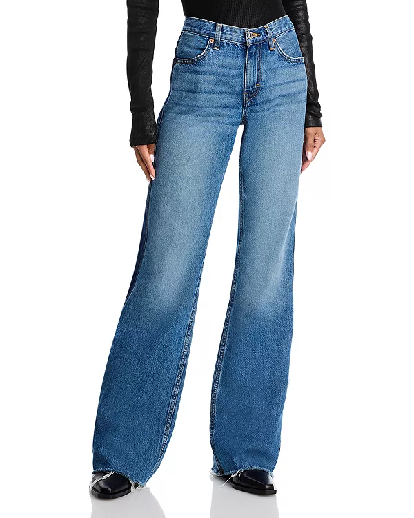 

Калифорнийские джинсы со средней посадкой в стиле середины 70-х. Re/Done, синий