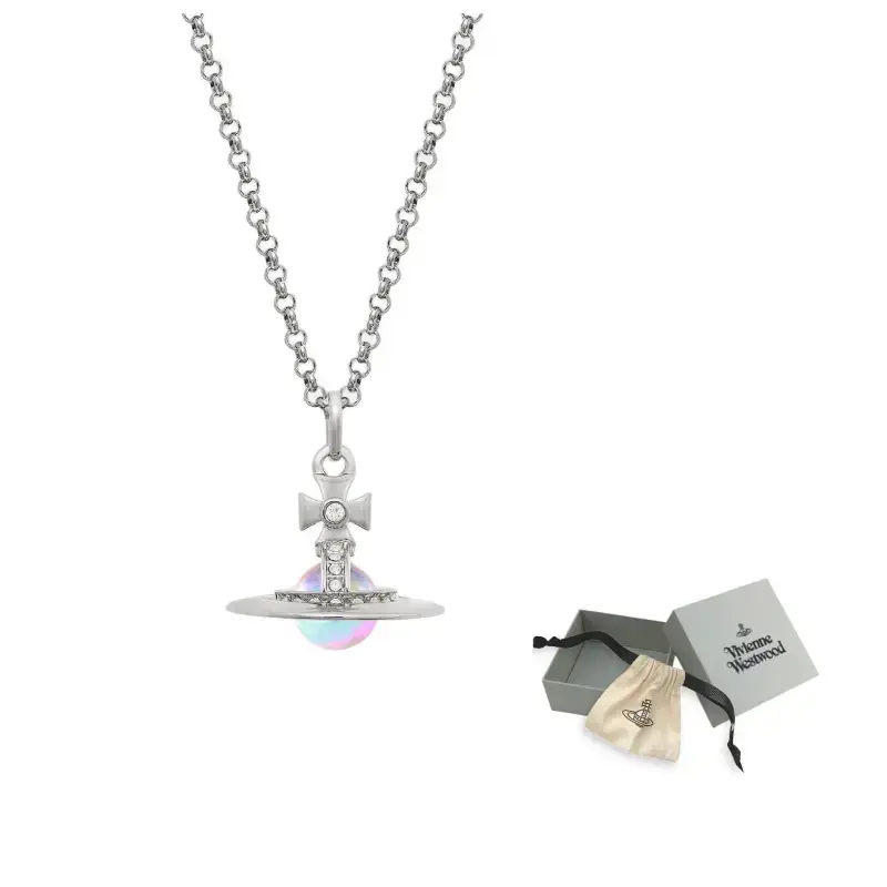 

Vivienne Westwood Латунный кулон Aurora на цепочке для женщин, цвет Silver/Aurora