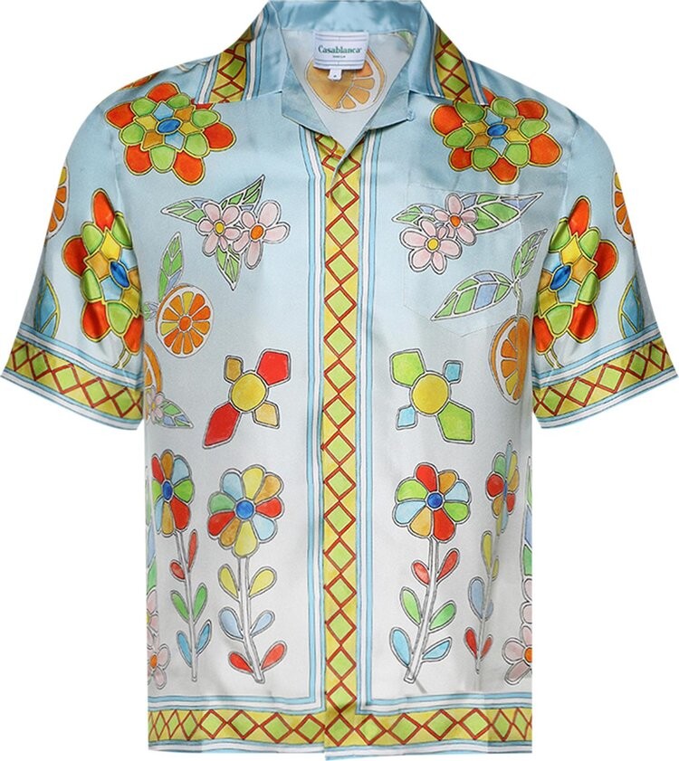 

Рубашка Casablanca Cuban Collar Short-Sleeve 'Yoruba Flowers', разноцветный
