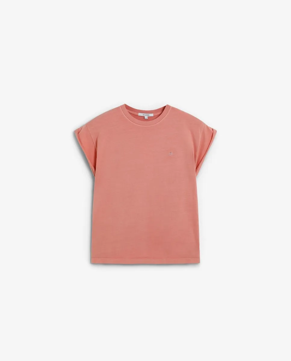 

Женская базовая футболка с короткими рукавами из хлопка Scalpers, розовый