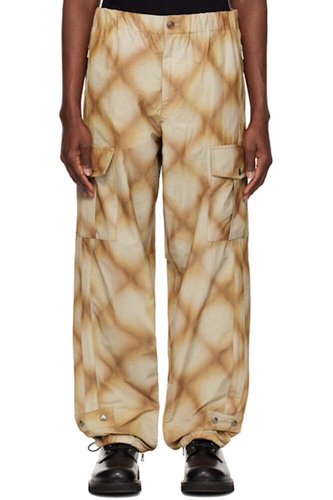 

Брюки-карго цвета хаки в клетку Dries Van Noten