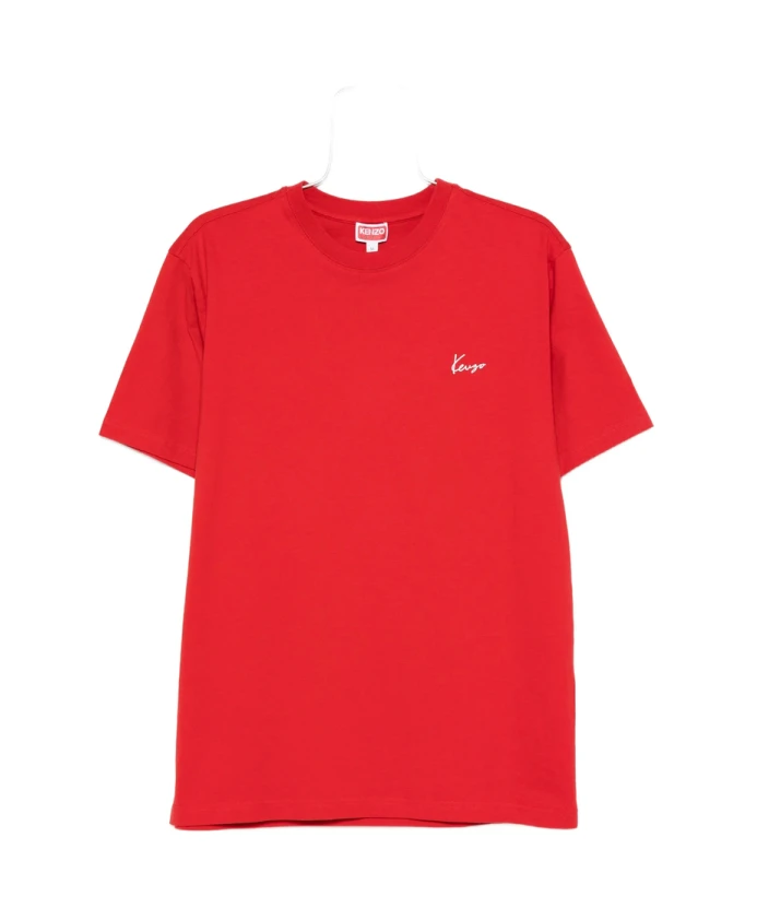 

Красная футболка с цветочным узором и круглым вырезом Kenzo, красный