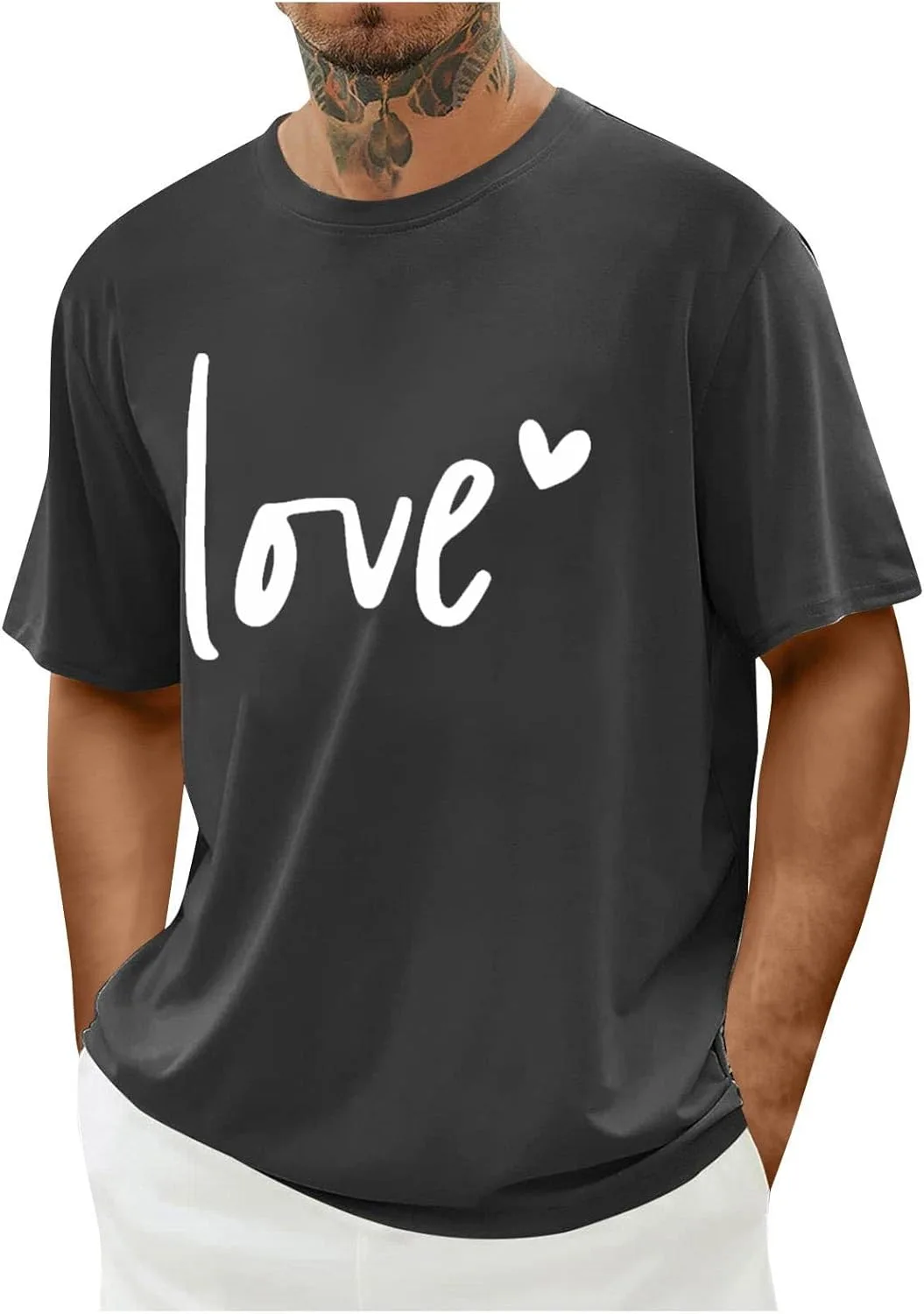 

Мужская футболка Oversized Valentine's с принтом, летняя, с коротким рукавом