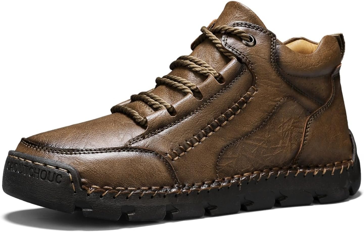 

Мужские оксфорды с массивной подошвой, ретро ботинки для улицы с противоскользящей резиновой подошвой, удобные повседневные кожаные ботинки до щиколотки для мужчин Azttoztto, хаки