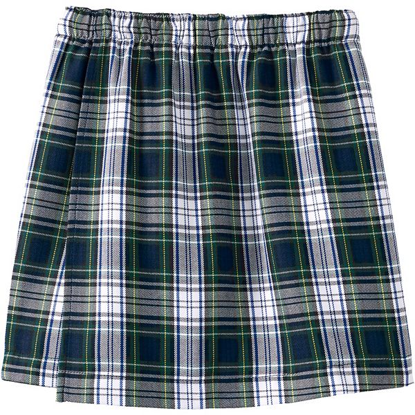 Детская плиссированная юбка-шорты A-line Lands' End, White Plaid — фото 3