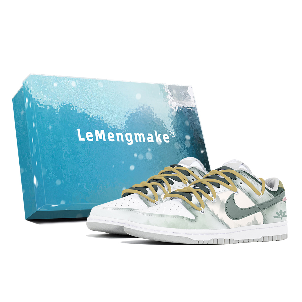 

Nike Кроссовки для скейтбординга Dunk Joy Lemon, износостойкие, низкие, мужские, белые, зеленые