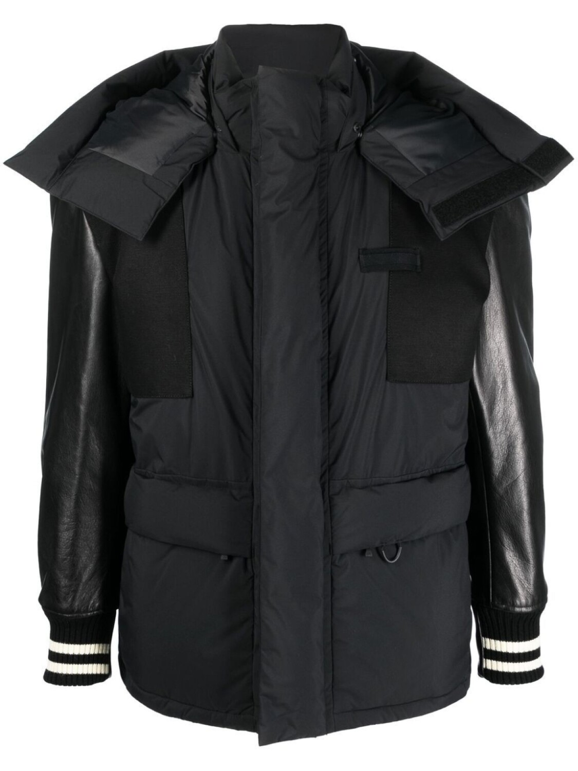 

Junya Watanabe MAN contrasting-detail padded coat, черный