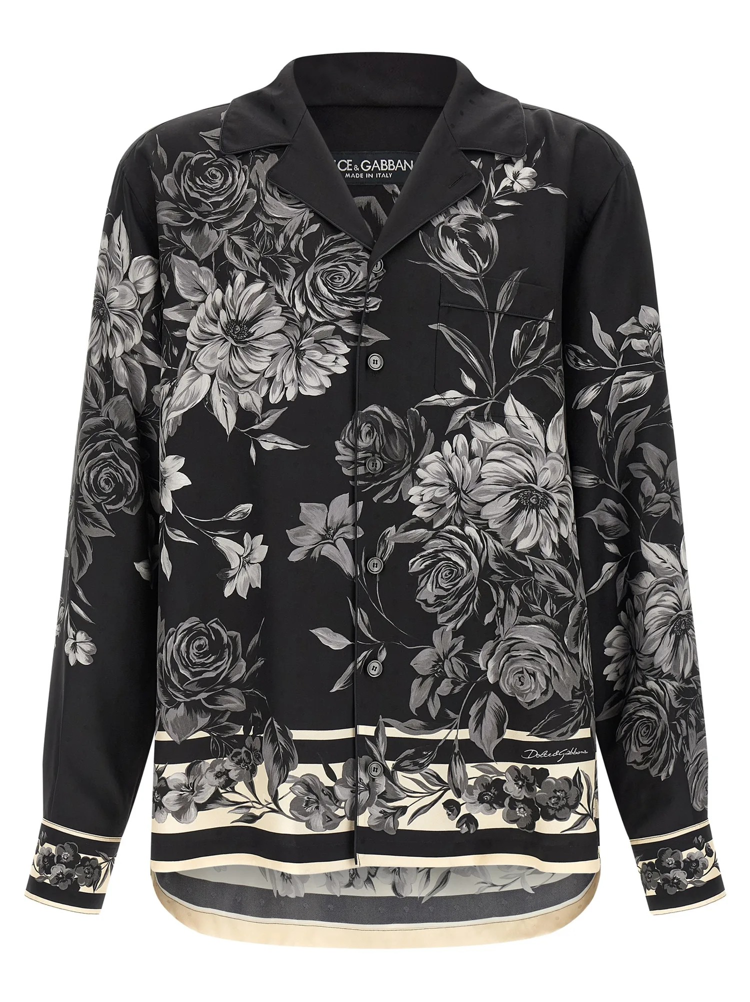 Рубашка 'Bouquet Fiori' DOLCE & GABBANA, черный