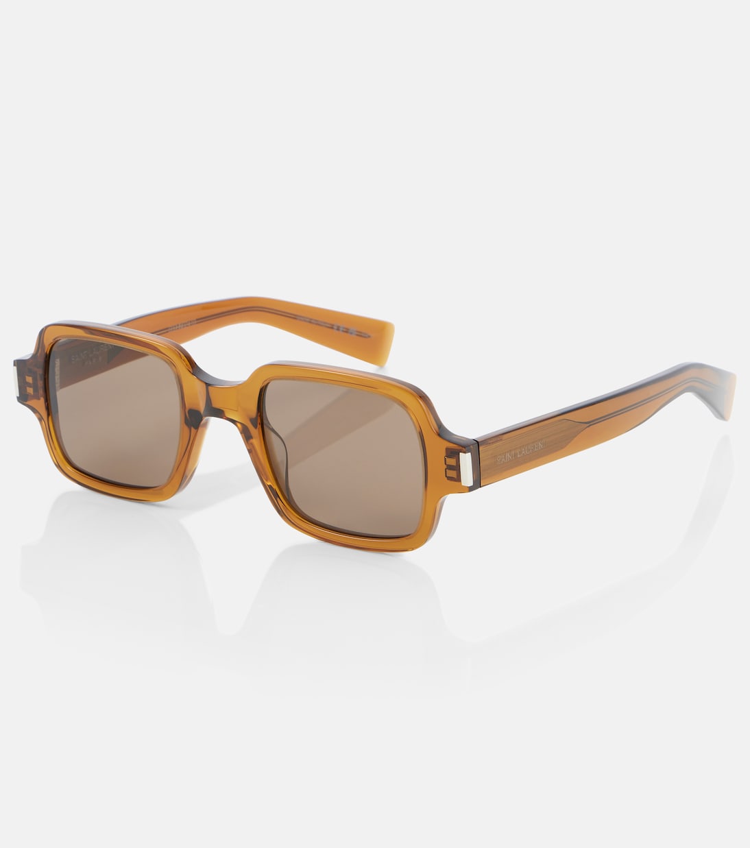 SL 720 квадратные солнцезащитные очки Saint Laurent, Brown-Brown-Brown — фото 4