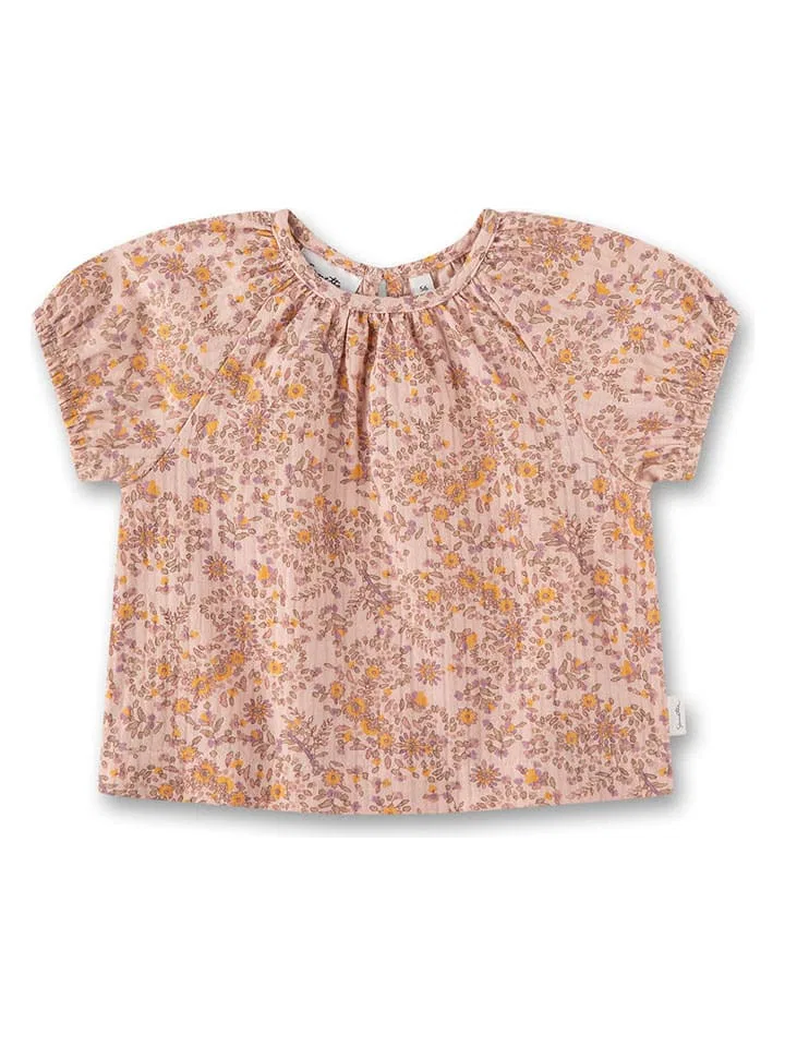 Блуза с цветочным принтом Sanetta Kidswear, бежевая