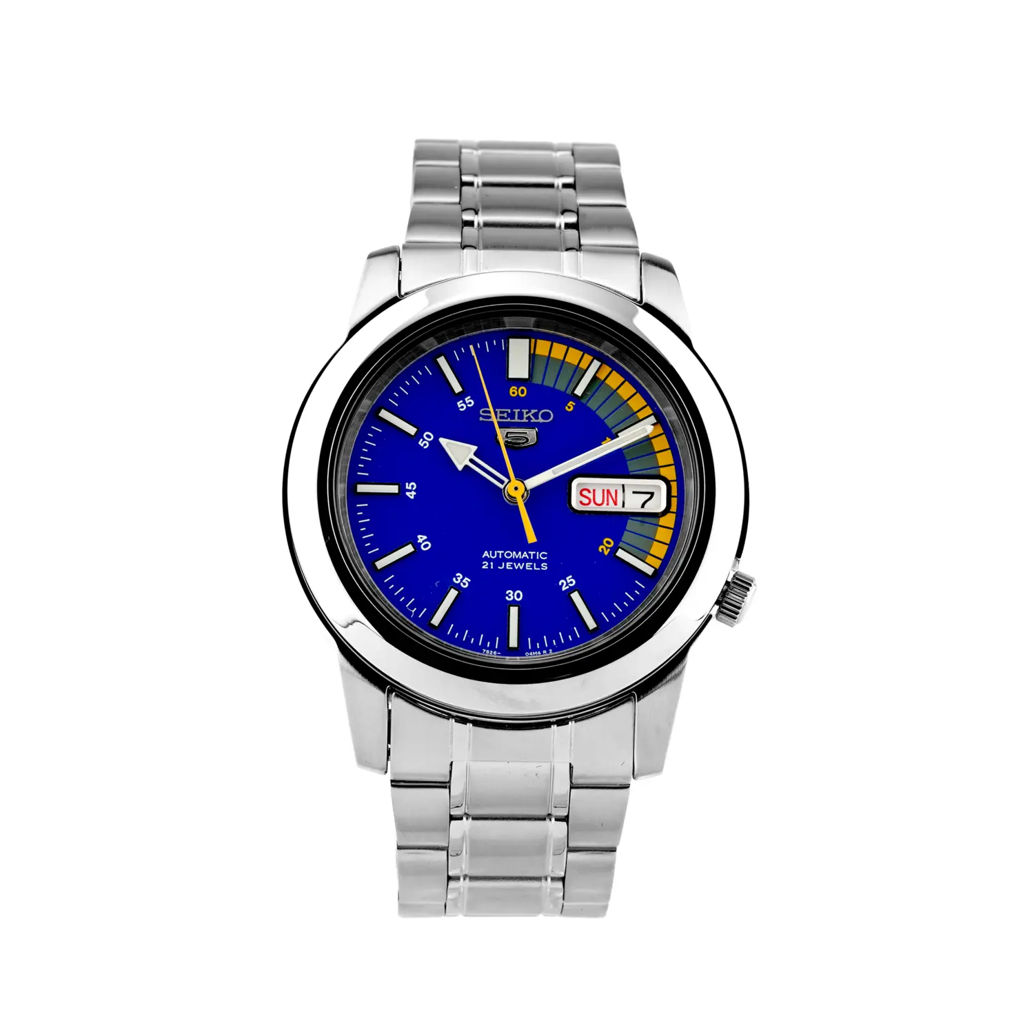 

SEIKO Часы 55 Collection Automatic Mechanical Movement Stainless Steel Strap Watch Men's Watch Blue Dial SNKK27, Blue Dial