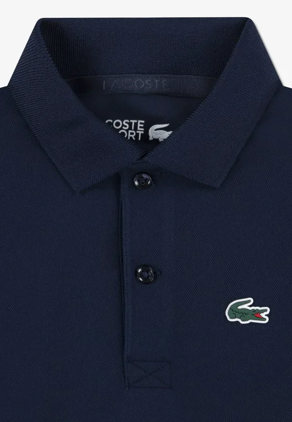 Спортивная поло-рубашка унисекс с силиконовым рисунком под крокодила Lacoste, Marine — фото 3