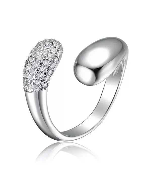 

Изысканное обводное кольцо из стерлингового серебра с кубическим цирконием Genevive, silver