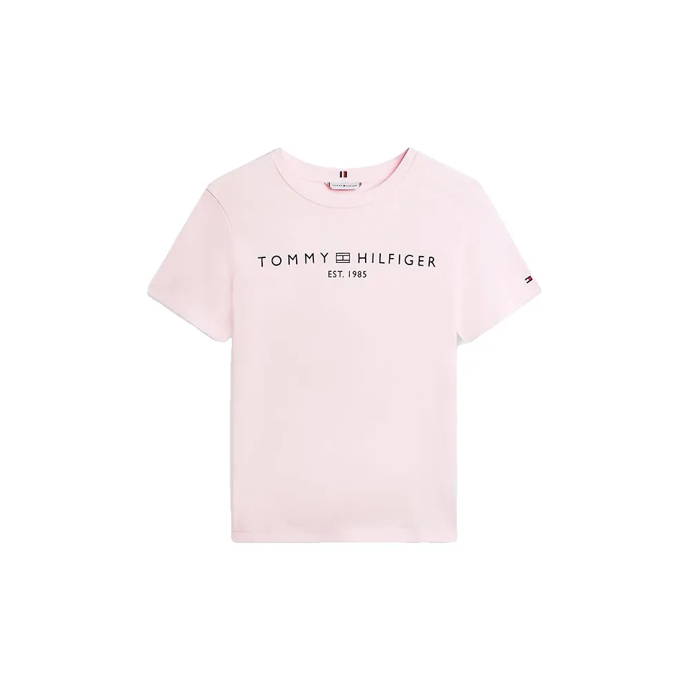 Футболка с коротким рукавом Tommy Hilfiger Corp с логотипом, стандартного кроя, розовый — фото 3