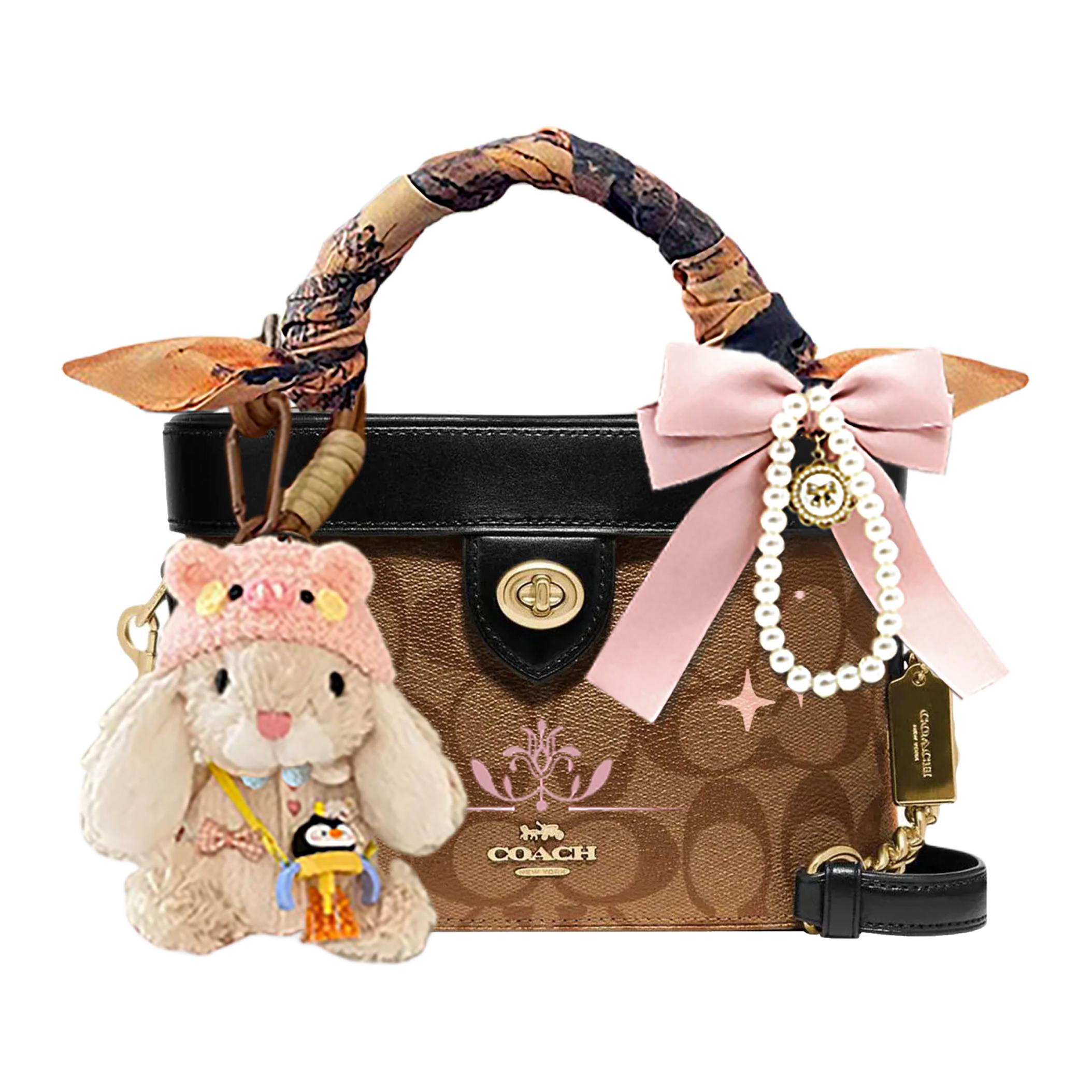 

Сумка Kay Cow из кожи, маленькая, унисекс, разноцветная COACH, розовый cute bunny