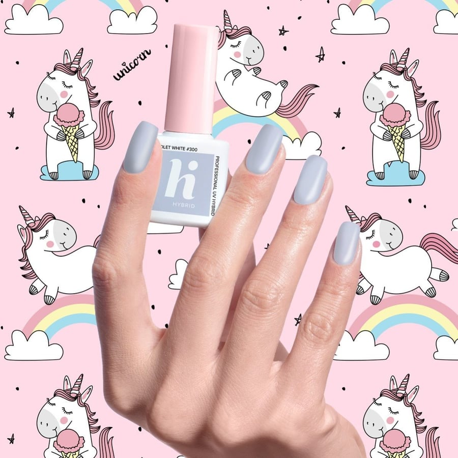 

Hi Hybrid, Unicorn, гибридный лак 300 Фиолетово-белый, 5 мл