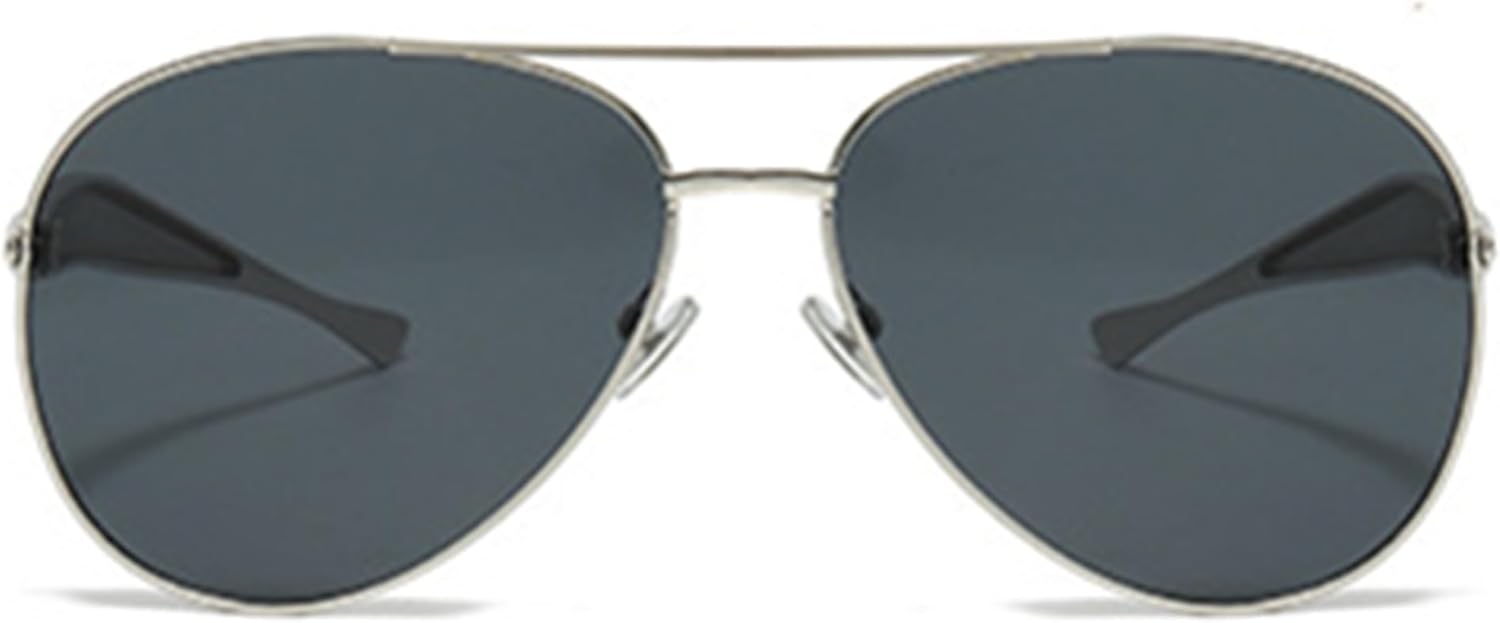 

bullabulling Ретро большие квадратные солнцезащитные очки для женщин и мужчин, винтажные очки-пилот, классические большие металлические солнцезащитные очки, Silvery Gray