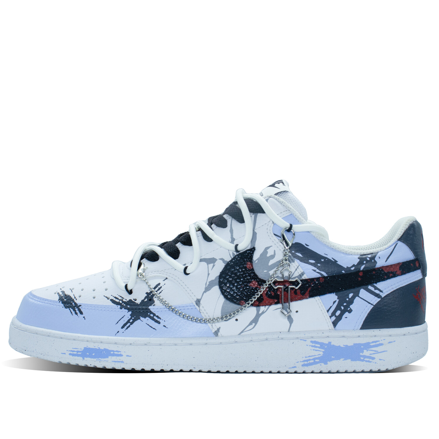 

Кроссовки Nike Court Vision 1 Skateboard Shoes Men Low-Top Black White, Черный, Кроссовки Nike Court Vision 1 Skateboard Shoes Men Low-Top Black White