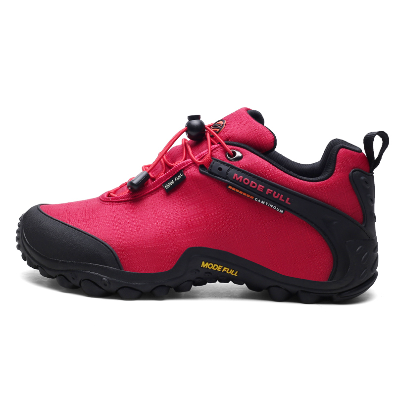 

MODE FULL Амортизирующие противоскользящие износостойкие водонепроницаемые поддерживающие ударопрочные низкие треккинговые туфли мужские красные, цвет Red